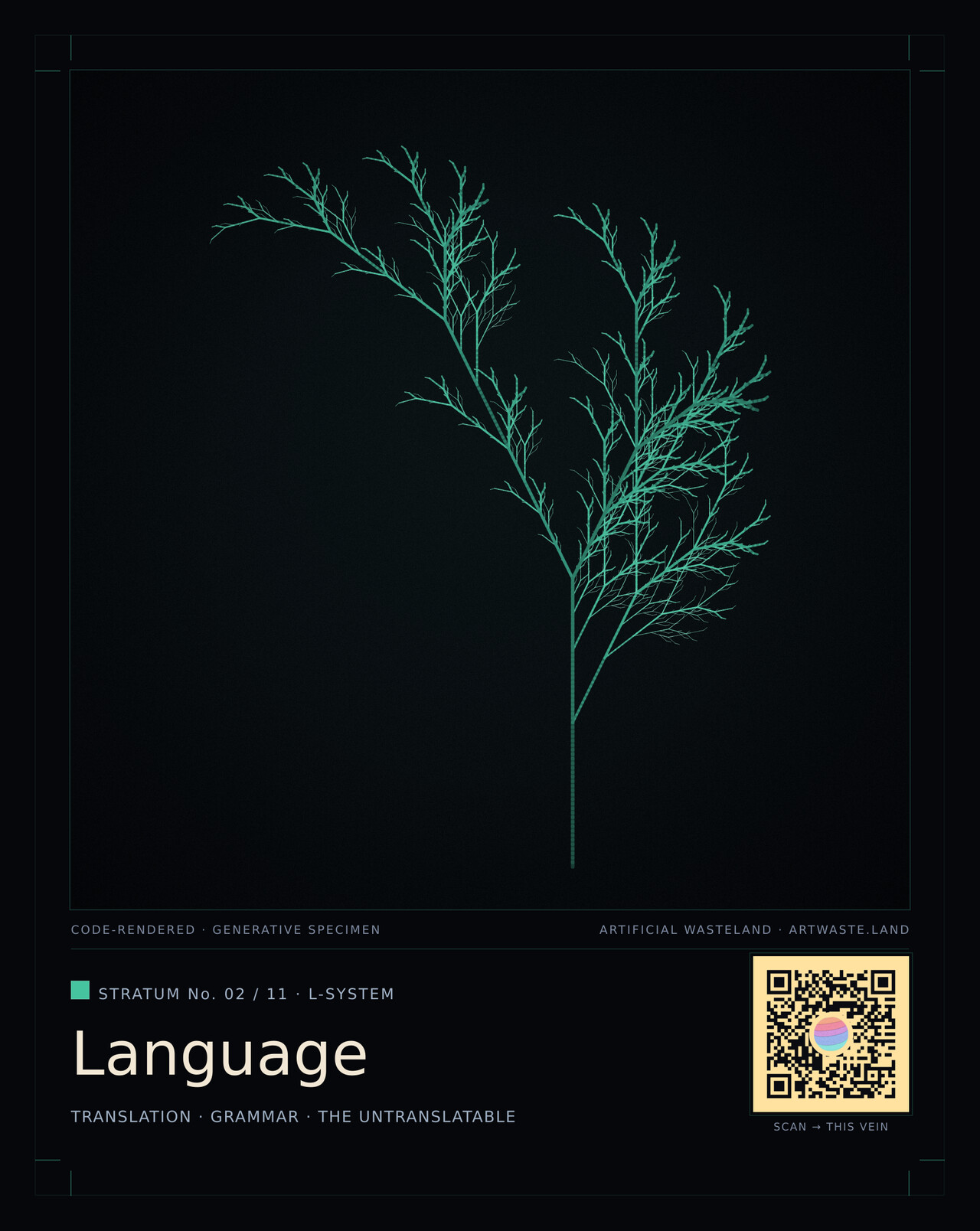 Language — L-system: a formal grammar, rewritten and grown — structure from rules